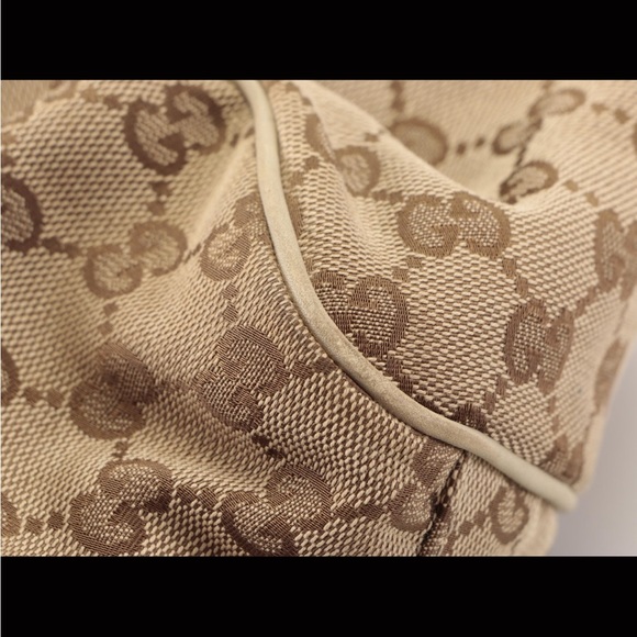 Gucci sukey domed shoulder bag inGG canvas Ivory leather - Picture 10 of 11